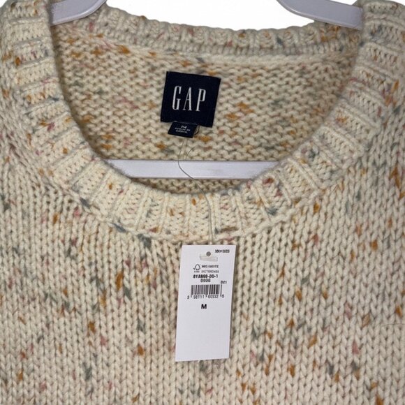 GAP Oversized Cream Pastel Knit Sweater NWT, Women’s Medium Warm Wool Pullover - Picture 9 of 9